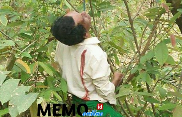 Foto: Korban Addu Saat Baru Ditemukan Tewas Gantung Diri di Pohon Jambu Mente