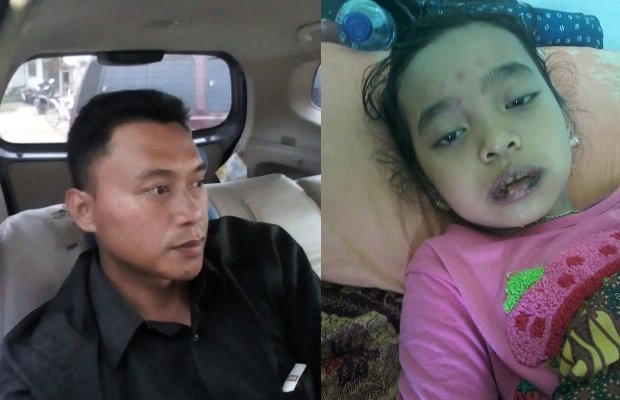 Foto: Siswa MI korban defteri beserta orang tuanya