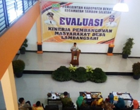 Evaluasi Lomba Desa Tingkat Kabupaten Di Desa Lambangsari Tambun Selatan, Kamis (29/3/2018).
