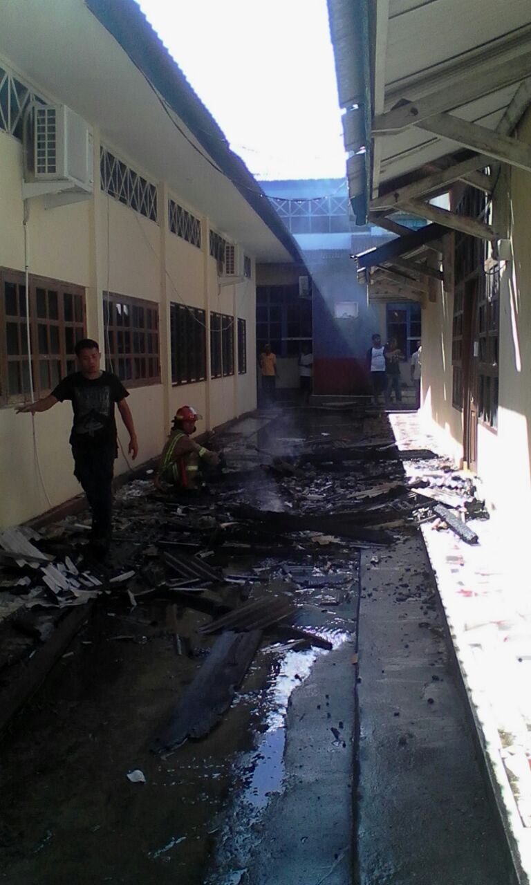 Foto: Kondisi kerusakan Yayasan Khadijah Madinah pasca dilalap si jago merah