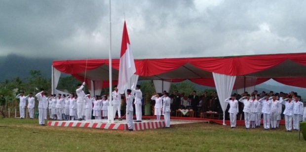 Foto: Pelaksanaan upacara peringatan kemerdekaan ri ke 73