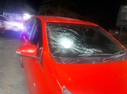 Foto: Mobil Korban Bandit Jalanan di Lumajang