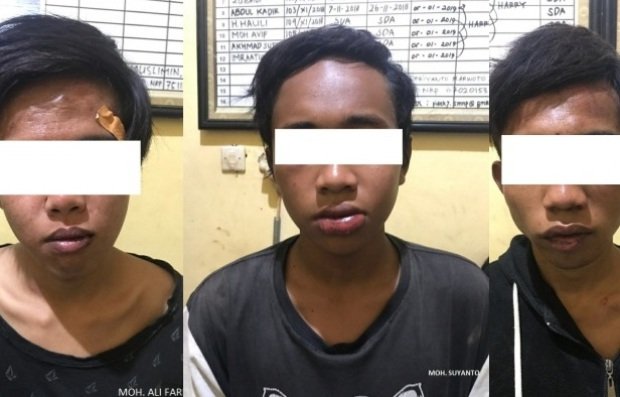 Foto: Tiga pelaku pencurian kendaraan bermotor di sumenep