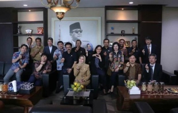 Foto: Walikota Batu saat menerima kunjungan tamu dari Fukushima Jepang