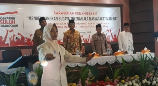 Foto: Mahfud MD saat acara suluh kebangsaan di Annuqayah Guluk guluk sumenep