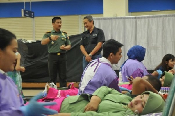 Foto: donor darah Prajurit BEKANGAD