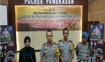 Foto: Kapolres Pamekasan saat press realis 'Gebyar Budaya Madura 2019'
