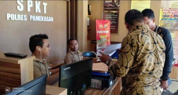 Foto: Adv. Marsuto Alfianto, Ketua Perlindungan, Pengayoman dan Penegakan Hukum Indonesia (Komnas P3HI), saat mendatangi Mapolres Pamekasan.