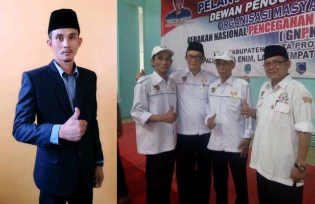 Foto (Kiri) Pausy Ahmad (foto kanan) saat acara pelantikan GNPK-RI kab Pali (16/10/2017).