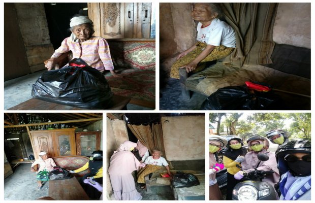 Foto: Time Carity Time memberikan bantuan hasil penggalangan dana kepada Mbah Hazen
