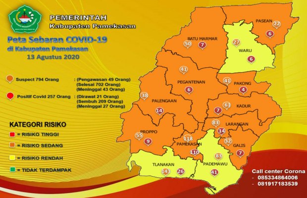 Foto: Penyebaran Pandemi Covid - 19 Kabupaten Pamekasan Dilihat Dari Peta Epidemiologi