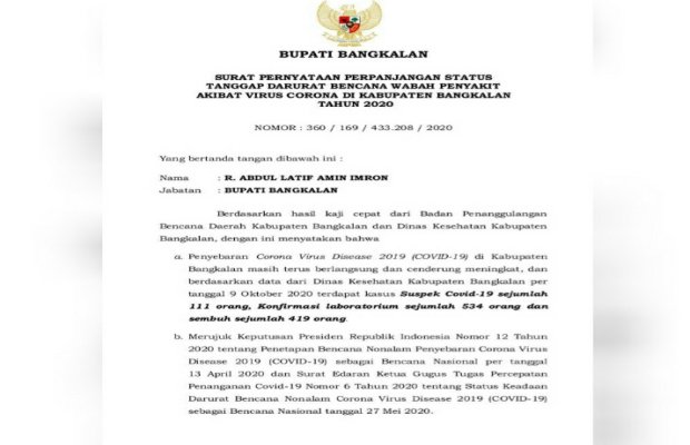 Foto : surat edaran