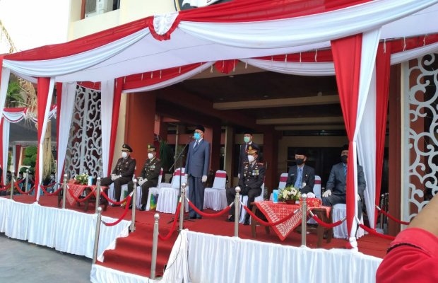 Foto: Bersama forkopimda, Bupati Busro gelar upacara peringatan hari pahlawan di gedung Pemkab setempat