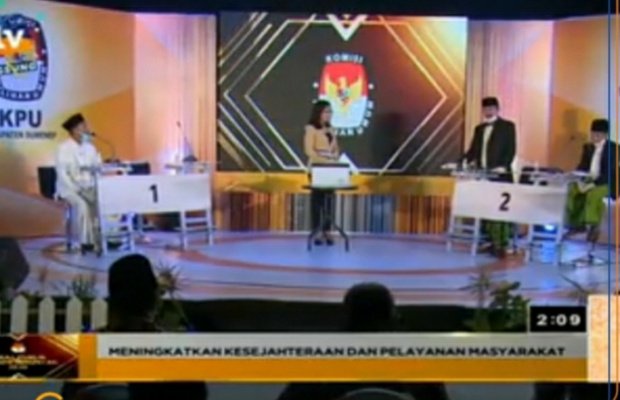 Foto: Tangkap layar pelaksanaan debat publik Pilbup Sumenep, Selasa (10/11/2020).