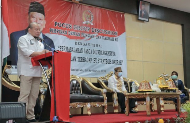 Foto: LaNyalla dipembukaan FGD di Gorontalo