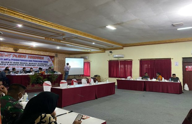 Foto: Rekapitulasi perolehan surat suara pilkada 2020 oleh KPU Sumenep