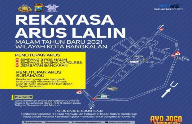 Foto : Pemberitahuan penutupan arus suramadu