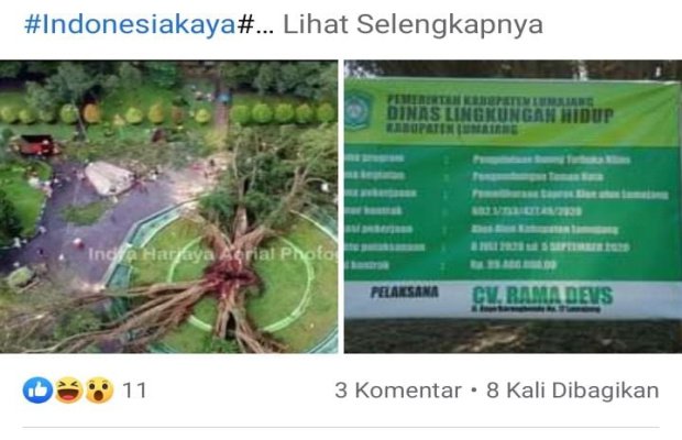 Foto:Unggahan akun FB Arman Maulana