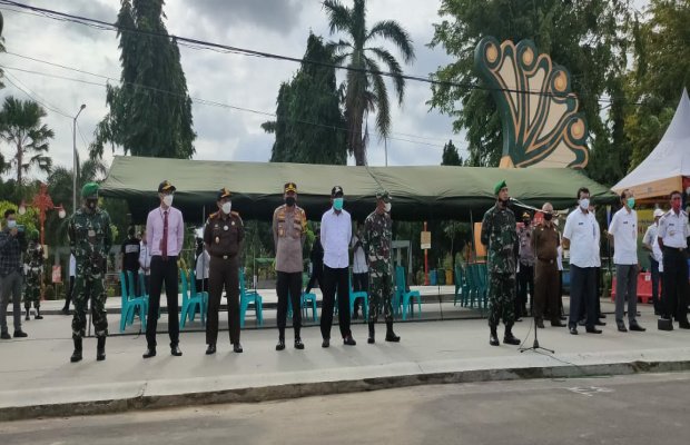 Foto: Forkopimka Sumenep saat apel persiapan razia masker