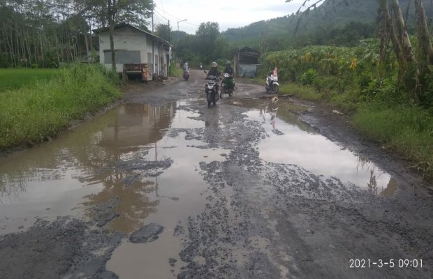 Foto : Jalan Rusak di Jember