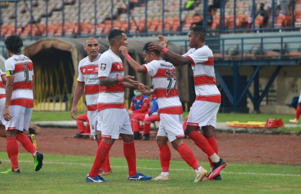  Foto: Saat Mochammad Kevy Shahertian merayakan golnya