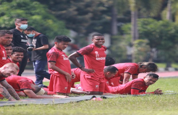 Foto: Punggawa Madura United sedang latihan
