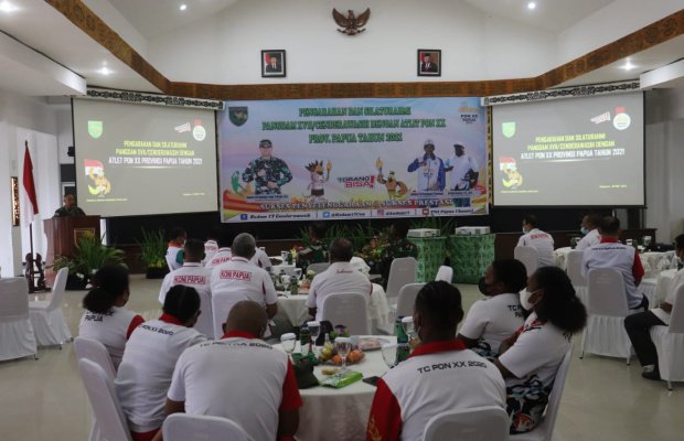Foto: Pengarahan sekaligus silaturahmi atlet PON XX Provinsi Papua