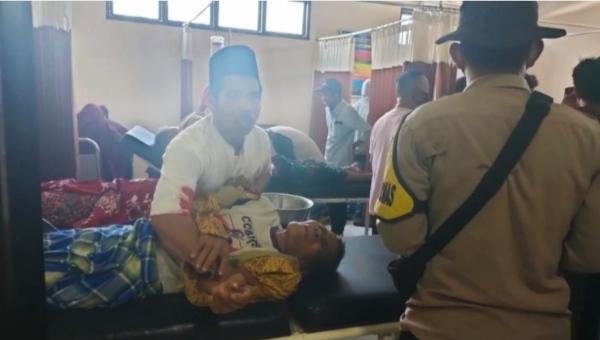 Foto : Korban saat mendapat pelayanan di Puskesmas Sukaraja