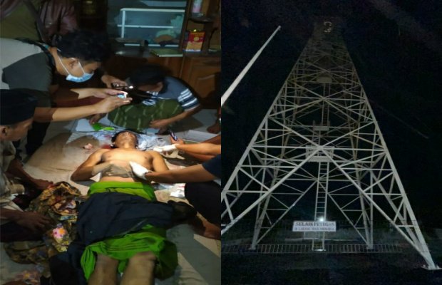 Foto: Korban dan menara mercusuar tempat Nurdiansyah bunuh diri