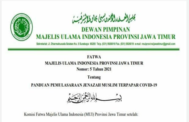 Foto: Fatwa MUI tentang pemulasaran Jenazah Muslim Terpapar Covid 19