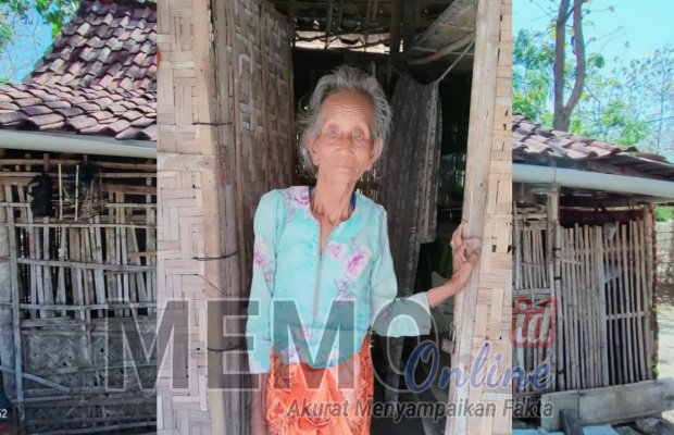 Foto : Nenek Masirah dengan kondisi rumahnya yang tak layak huni