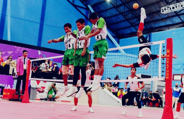Foto : pertandingan sepak takraw di event PON XX Papua 2021