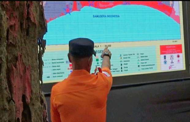Foto: Pemetaan wilayah pesisir pantai di Lumajang yang dinyatakan siaga rawan air pasang dan tsunami.