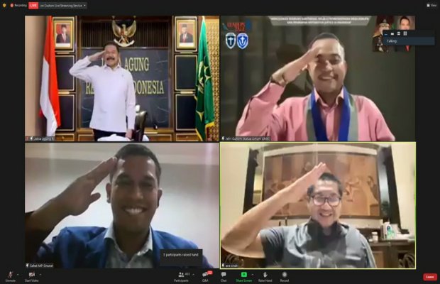 Foto: Jaksa Agung Prof. Dr. H. Sanitiar Burhanuddin, S.H., M.M., M.H., saat webinar nasional, Jum'at (18/3/2022).