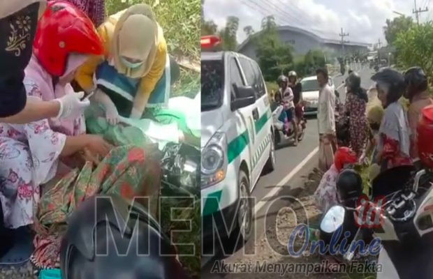 Foto : Seorang wanita di Sampang saat melahirkan di pinggir jalan