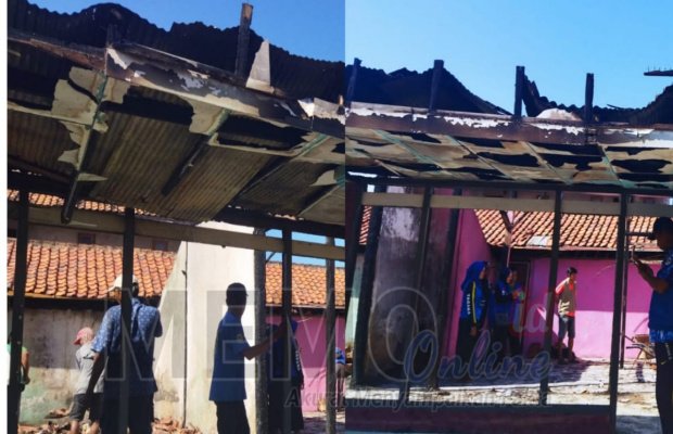 Foto : Situasi rumah yang terbakar di kelurahan Polagan Sampang