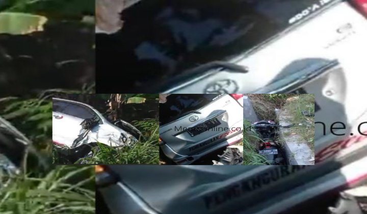 Foto : Kedua kendaraan yang terlibat kecelakaan hingga memakan satu korban jiwa di Jalan Raya Artodung, Galis, Pamekasan, Madura.