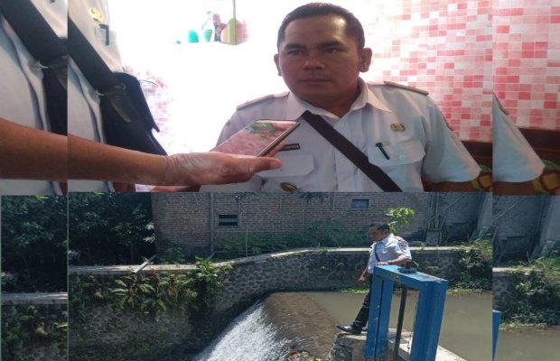 Foto: Kades Tegalrejo Nunung bersama wartawan Memo Online.co.id, cek lokasi bendungan air.