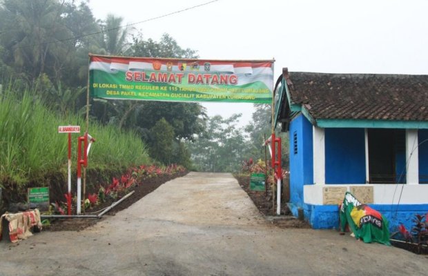 Foto : jalan hasil kinerja Satgas TMMD 115 Kodim 0821