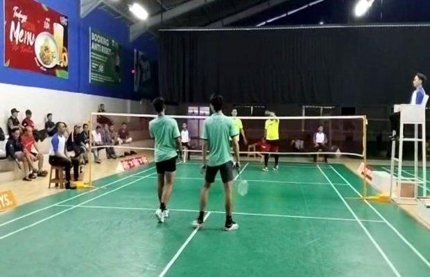 Foto: pasangan Brio Dwi Agustino dan Nico Aditya saat berlaga di Porwanas XIIIdi Porwanas XIII Malang