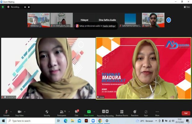 Foto: Peserta Seminar Madura Berdaulat yang digelar secara zoom meeting, Minggu (25/12/2022).