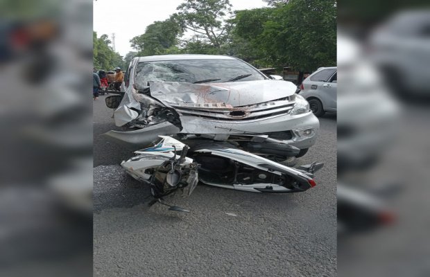 Foto: Dua Kendaraan bernotor yang terlibat laka maut