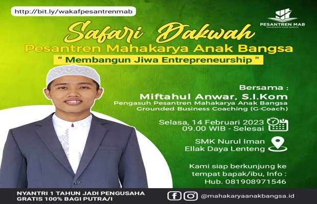 Foto: Miftahul Anwar, Pengasuh Pesantren MAB, Grounded Business Choaching (G-Choach) 