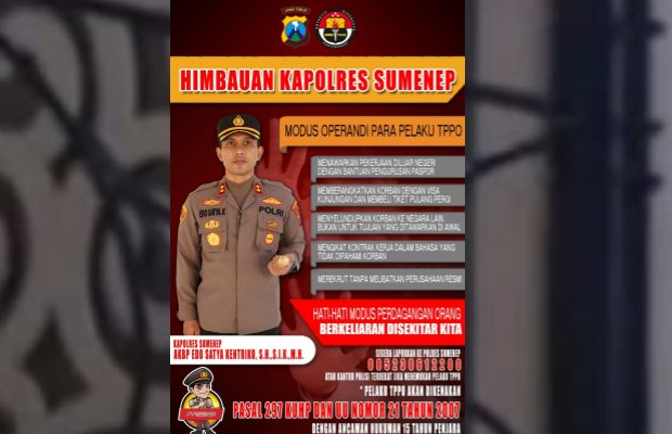 Foto: Rilis Polres Sumenep tentang himbauan waspadai pelaku TPPO