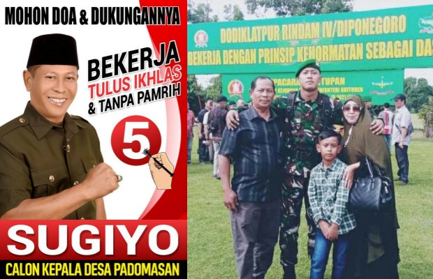 Foto: Calon Kades Padomasan beserta keluarga