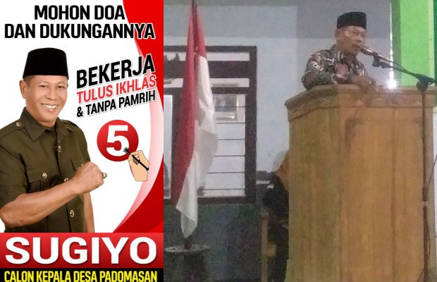 Foto: Sugiyo Calon Kades Padomasan No. Urut 5 saat visi misi
