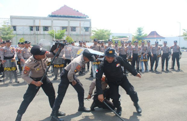 Foto: Polres Sumenep saat melakukan latihan Dalmas