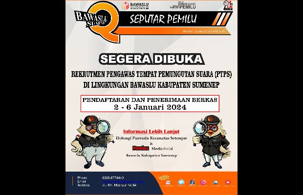 Foto: Benner rekrutmen pengawas TPS pemilu 2024