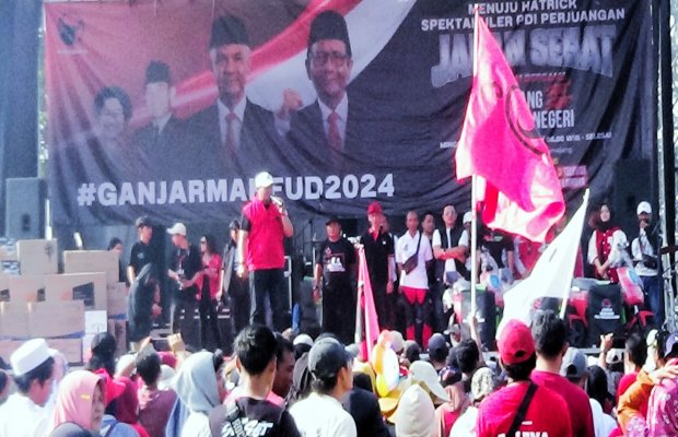 Foto : Agus Wicaksono/Agus Yudha saat menyampaikan orasi politiknya