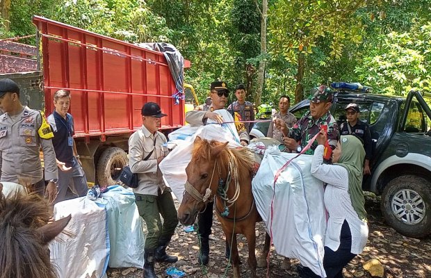 Foto: Distribusi Logistik Pemilu ke Daerah Terpencil Pakai Kuda